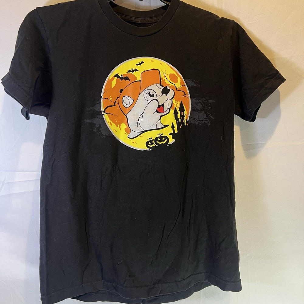 Buc-ees Size Medium‎ Halloween Graphic T-Shirt Black Glow in The Dark Boo Crew M